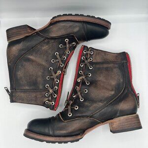 Freebird Liverpool Boots - Women's Size 12 - Black/Cognac Distressed